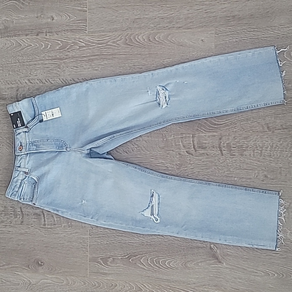 Express Blue Wash Straight Leg Jeans